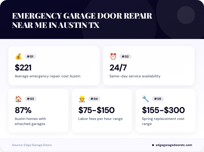 Key facts about emergency garage door repair near me in Austin TX