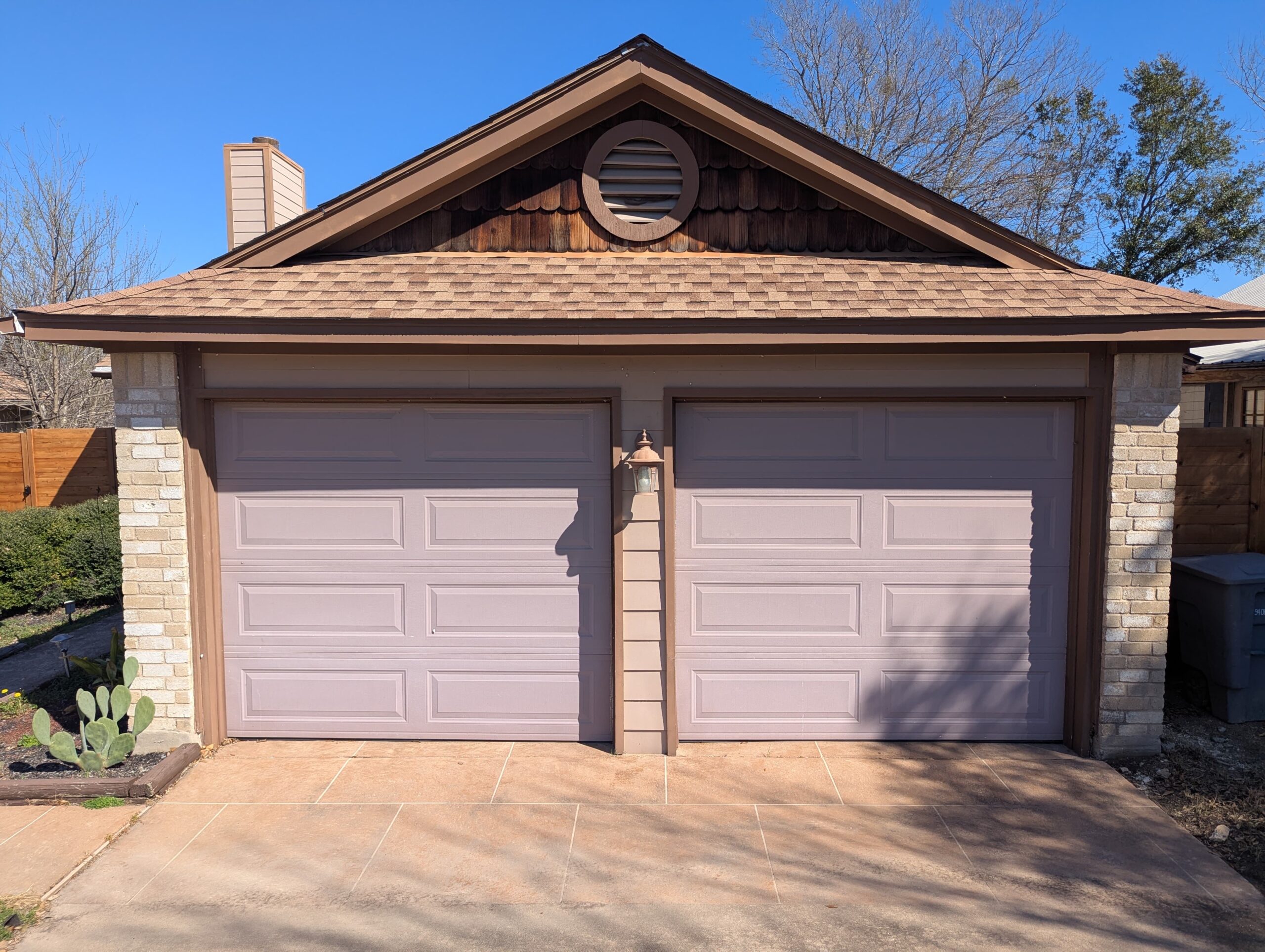 Before — old garage door