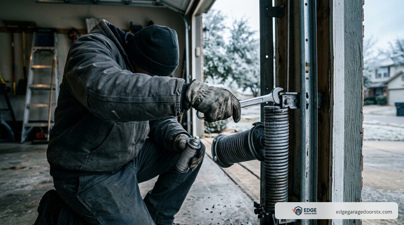 garage door won't open in cold weather in Austin TX